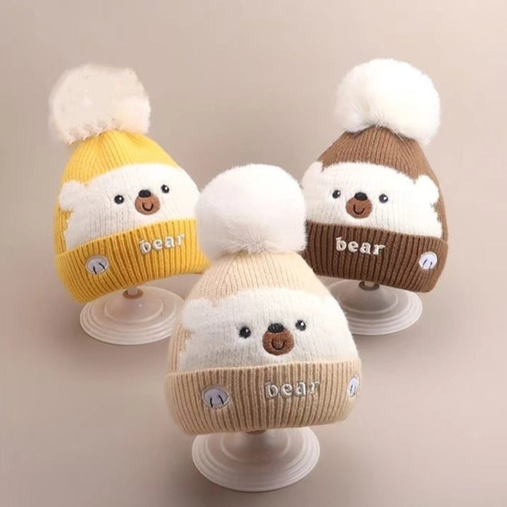 Nouveau haute qualité 2-5 ans bébé tricoté chapeau chaud épaissir enfants cache-oreilles casquette coupe-vent tricoté laine chapeau automne hiver