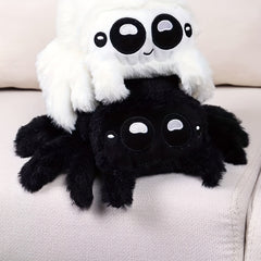 1pc Black And White Plush Spider Toy Home Decoration Holiday Ornament For Gifting To Friends, Suitable For Valentine's Day And Halloween.