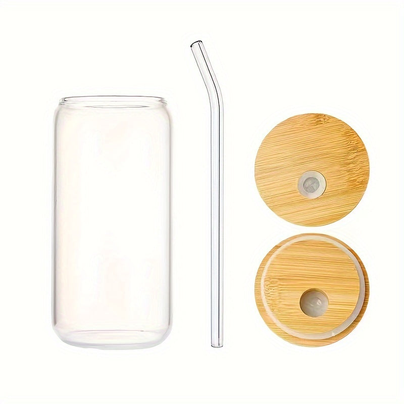 16oz Heart Print Glass Water Bottle with Straw and Lid, Hand Wash Only Recyclable Glass, Reusable Multipurpose Beverage Cup for Coffee, Milk, Juice, Beer