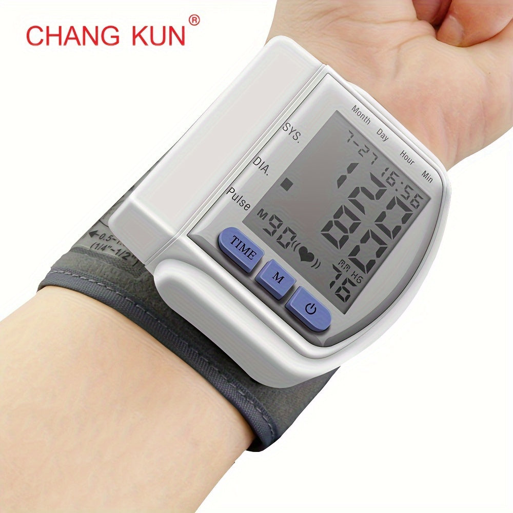 Automatic Blood Pressure Monitor Wrist Cuff with Large LCD Screen And Durable PP Storage Box - Adjustable Cuff, Pulse Rate Detection, Irregular Heartbeat Alert, Battery-Powered (Batteries Not Included), Safe for Adults, 36V O