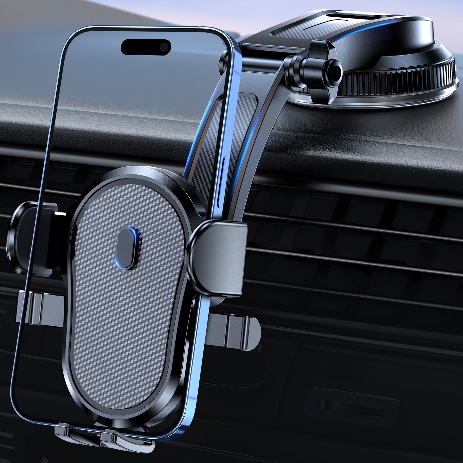 SOLIGU Universal Car Phone Holder - 360° Rotatable Mobile Phone Mount Cradle with Suction Cup, Fit for iPhone, Android and All Phones, Easy Adjustable and Secure Phone Mounting