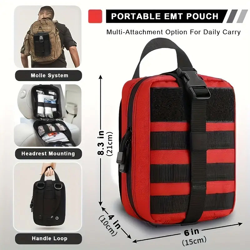 358pcs Marine Survival First Aid & Emergency Medical Kit with Trauma Shears & Rescue Whistle - Heavy-Duty Anti-Rust Case, 358pcs All-in-One Outdoor Medical Supply with CPR Mask, Splinting Kit, Bleeding Control, Splinting & Tr