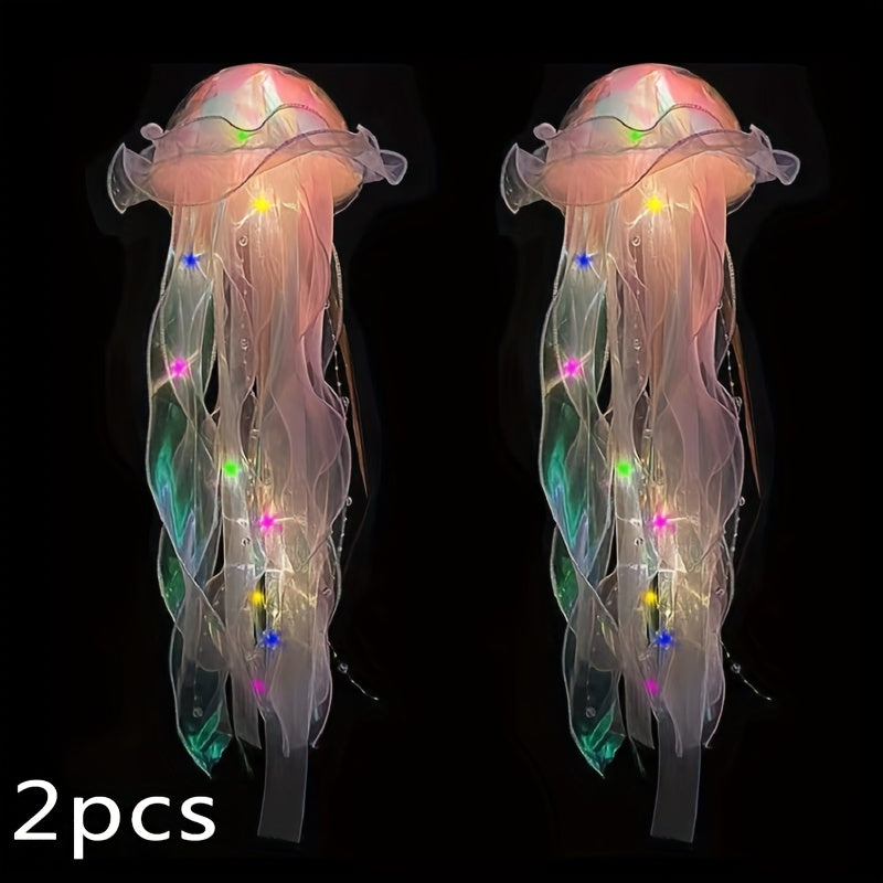 2pcs The Glowing Jellyfish Decorative Lamp Can Be Used for Courtyard, Garden, Tree, Lawn Decoration, And Holiday Party Activities