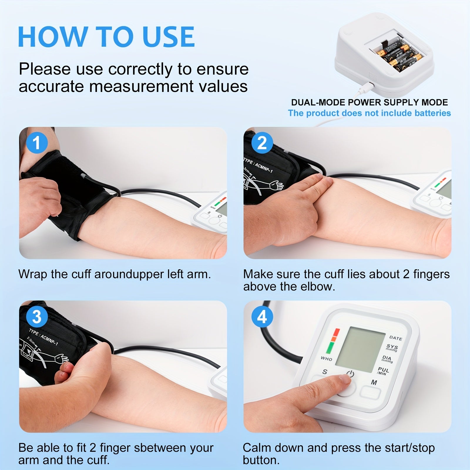 Blood Pressure Monitor Upper Arm, Blood Pressure Machine Easy To Operate, Adjustable Cuff | 60S Fast Reading | Voice Broadcast, Hypertension Alert, 2×99 Sets Memory, Home And Travel Use, Adult Health Monitor (Battery Exclude