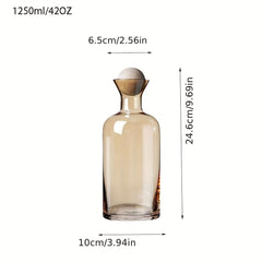 5PCS Nordic Glass Water Bottle Set - Stylish Log Ball Plug Design - Perfect for Summer Sipping, Travel & Gifting - Includes Wine Glasses, Portable Cups & Innovative Stopper