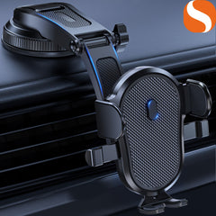 SOLIGU Universal Car Phone Holder - 360° Rotatable Mobile Phone Mount Cradle with Suction Cup, Fit for iPhone, Android and All Phones, Easy Adjustable and Secure Phone Mounting
