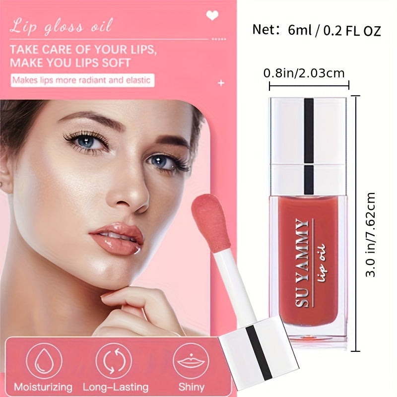 5 Shades Hydrating Lip Glow Oil Lip Gloss, Moisturizing Transparent Liquid Lip Balm, Natural Lip Enhancer, Make Lips Fuller And Moisturized Valentine's Day Gifts For Music Festival