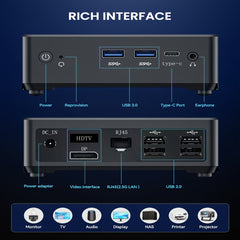 ADREAMER Librabox10 Mini PC Windows 11, Intel N95(Up To 3.4GHz) Micro PC, 8GB 16GB DDR5 RAM 1TB M.2 SSD Mini Desktop Computer, 4K Dual Display/USB/WiFi/BT/RJ45 Ethernet For Home/Office.
