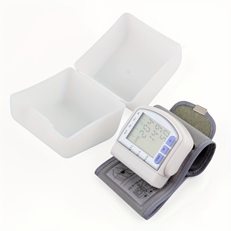 Automatic Blood Pressure Monitor Wrist Cuff with Large LCD Screen And Durable PP Storage Box - Adjustable Cuff, Pulse Rate Detection, Irregular Heartbeat Alert, Battery-Powered (Batteries Not Included), Safe for Adults, 36V O