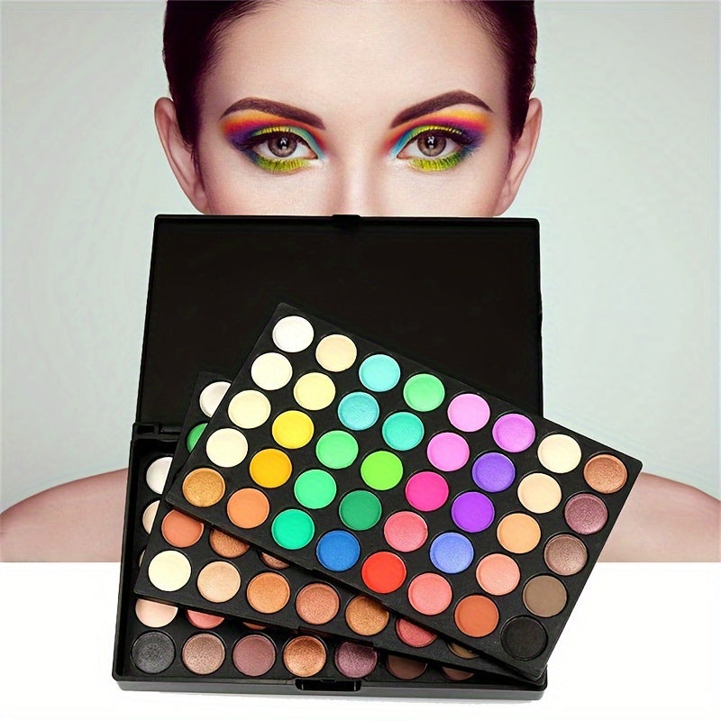 120 Colors Mini Eyeshadow Palette Shimmer Glitter Matte Finish Eyeshadow Palette Makeup 3-in-1 Colorful Rainbow Eyeshadow High Pigment Long Lasting Eye Makeup For Music Festival