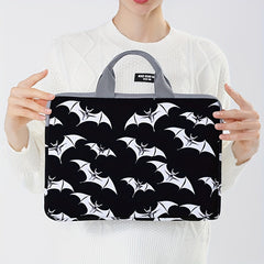 1pc Bat Printed Notebook Computer Bag, Simple Briefcase, Notebook Computer Protective Bag, Laptop Tablet Commuter Briefcase, File Storage Bag