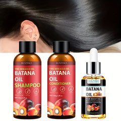 ROZINO Batana Oil Hair Care Set - Normal Hair - Shampoo, Conditioner & Boost Oil - Moisturizing, Revitalizing, Strengthening Trio to Enhance Hair Vitality and Health