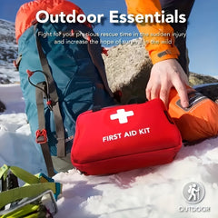 188/208pcs Multifunctional First Aid Kit with Portable Bag - Suitable for Outdoor Adventure, Hunting, Hiking and Camping - Includes Scissors, Gloves, Tape and Other Camping Equipment as well as First Aid Supplies
