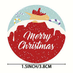 20 Stickers/Pack, Cartoon Christmas Happy Sticker Holiday Gift Decoration Apple Gift Snowflake Santa Claus And Snowman Sticker Sealing Sticker, Navidad, Seal Sticker, Business Commodity Packaging Sealing Stickers, Gift Box De