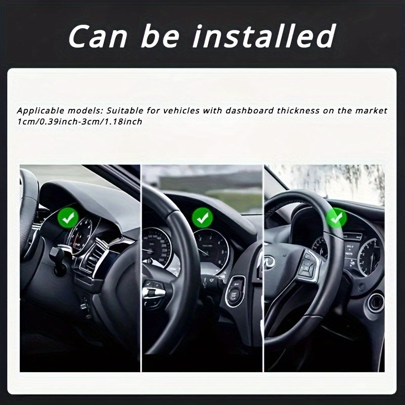 [1pc Universal Phone Holder Mount] dolwao 1pc Universal Car Phone Holder Mount Clip Dashboard Easy Installation Non-Slip Stand for iPhone, for Xiaomi, Oppo, for VIVO, for SamSung, OnePlus - Durable ABS Material, No Battery Re