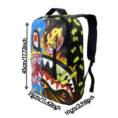 [Trendy Camera Backpack] Trendy Large Capacity Men's Photography Gear Bag, Camera Backpack with Shark Mouth Design | Laptop Compartment, Essential for Autumn and Winter Holidays, Student Laptop Bag, Camping and Travel Pack, V