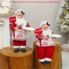 Chef Santa Claus Christmas Decoration - Festive Holiday Ornament, No Power Needed, Feather-Free, Perfect For Home & Party Decor