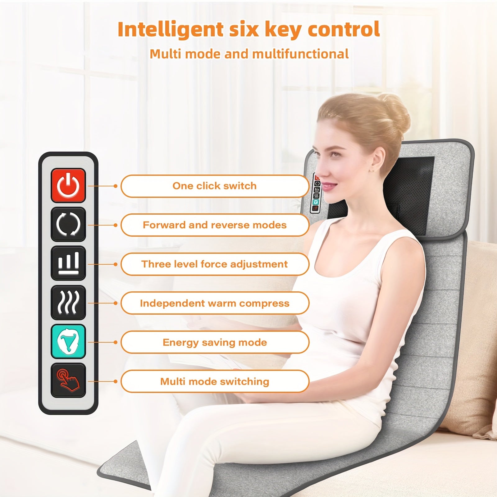 MASSTECK Full Body Massager Mat with Heat &amp; Movable Shiatsu Neck Back Massager Pillow, Lumbar Traction &amp; Relax,9 Vibration Motors &amp; Back Heating Pad,Full Body Massager for Neck Back Waist Hip Leg, Massage Gift For Mom/Dad/Wom