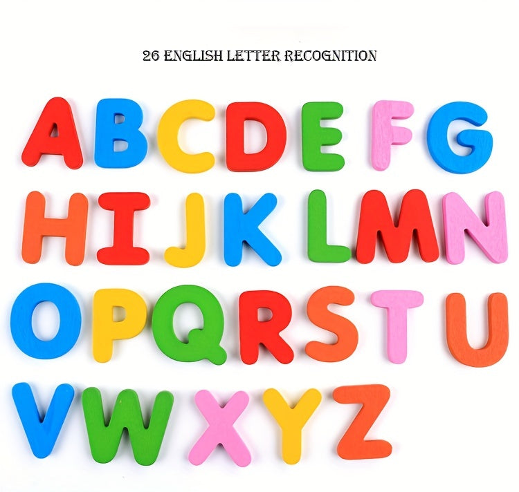 Wooden Alphabet Flashcards Set - Flash Cards for Toddlers, Educational ABC Learning Toys with Puzzle Game, Perfect for Preschool Activities, Halloween and Christmas Gift Ideas, Develops Problem-Solving Skills and Hand-Eye Coo
