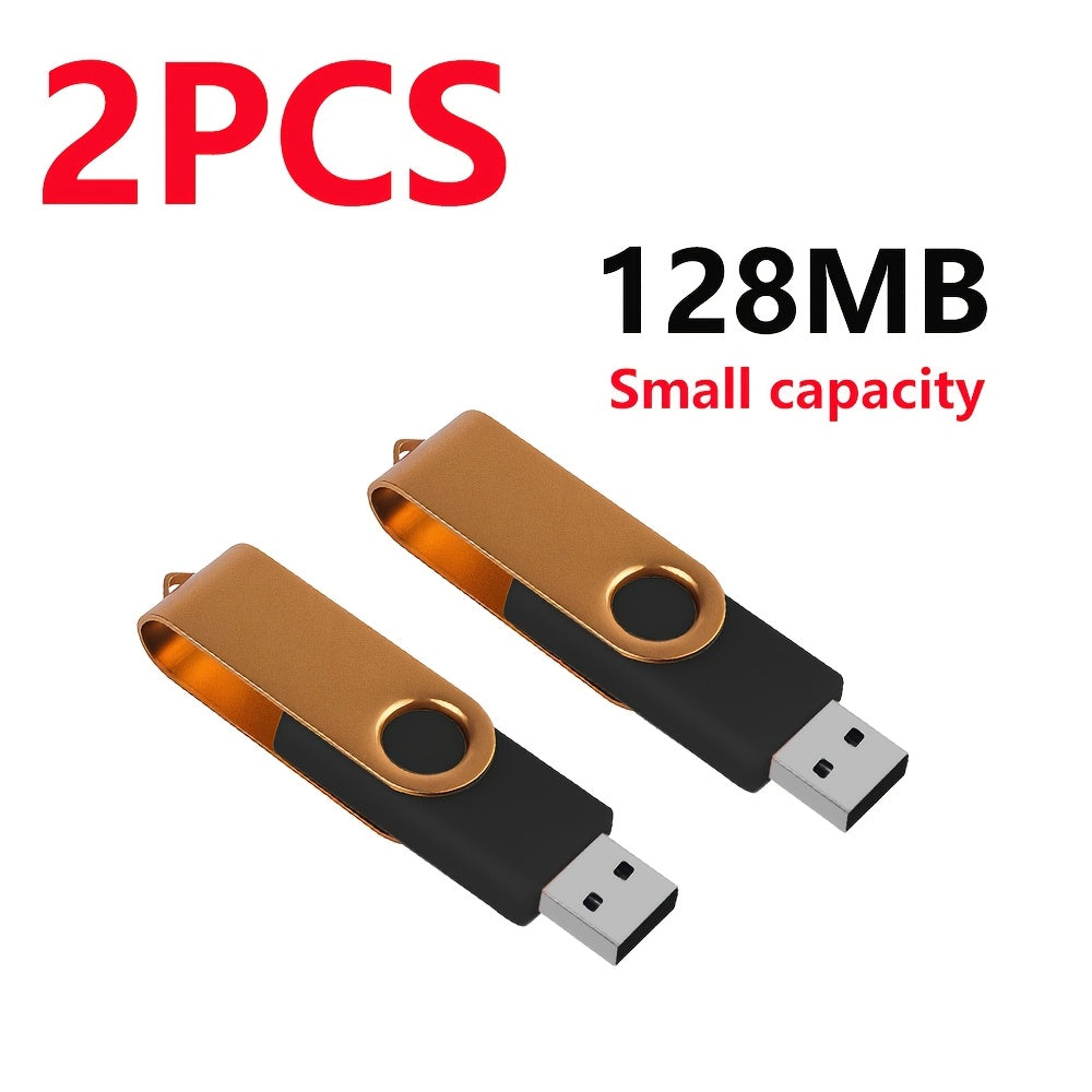 2pcs High-Speed USB 2.0 Flash Drives - Metal Pen Design, Secure Storage for PC/Laptop/Tablet/Mobile Phone, Car Audio & Game Console Compatible - Sizes: 8GB to 64MB