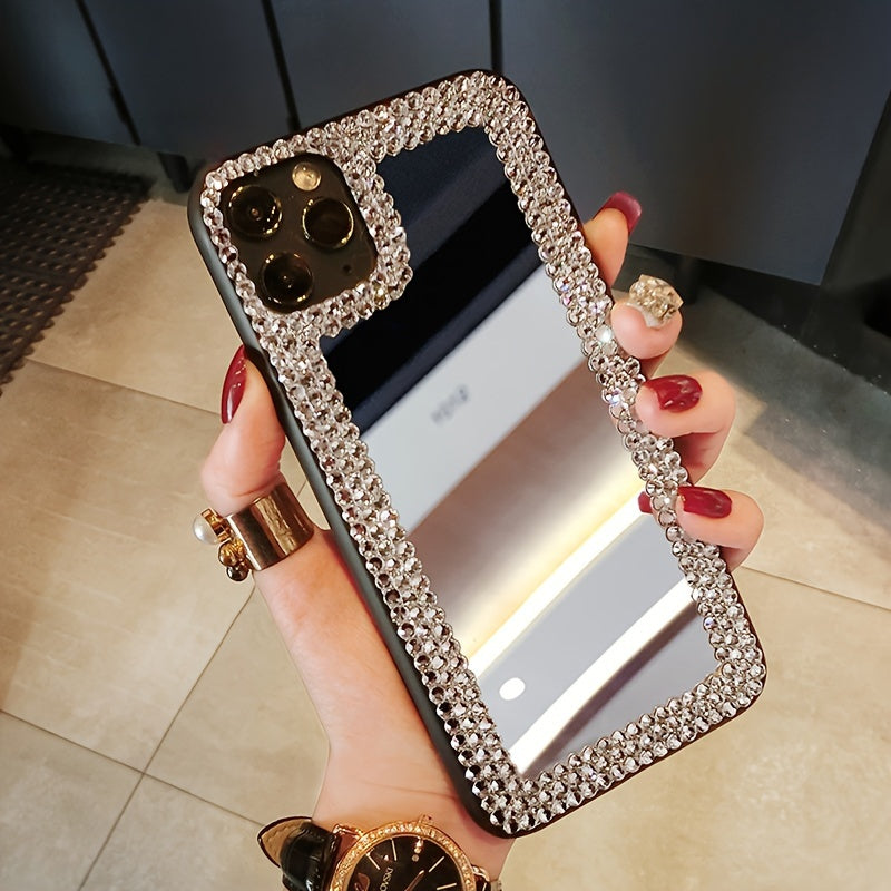 Fashionable And Luxurious Minimalist Makeup Mirror Phone Case Suitable for Iphone 17 Pro Max / 16 Plus.