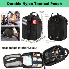 Survival Kit, First Aid Kit Survival Gear Tools Trauma Kit with Molle Pouch for Outdoor, Camping, Hunting, Hiking, Earthquake, Home, Office, Gifts for Men Dad Husband Women
