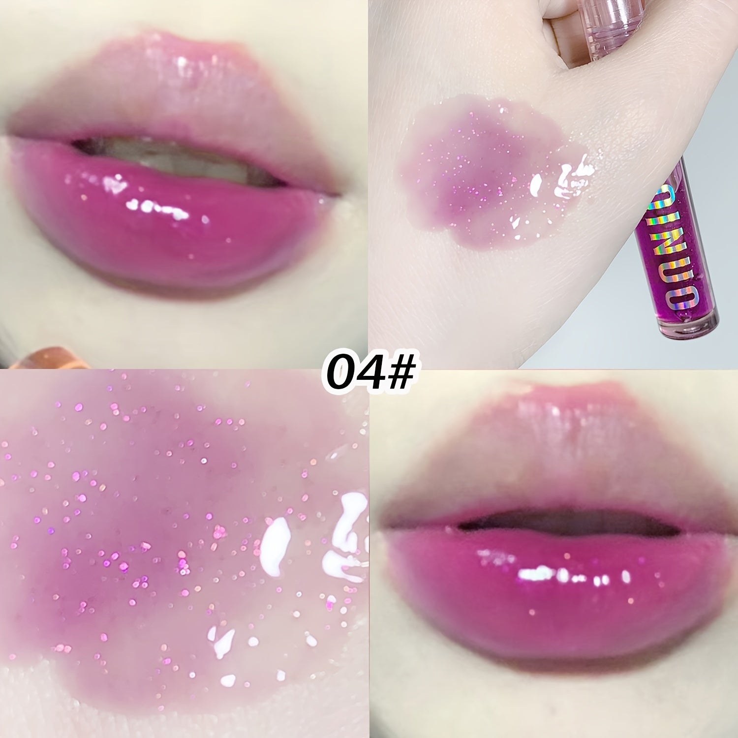 4pcs Plumping Lip Gloss Set - Hydrating & Nourishing Jelly Shine, Non-Sticky Glass Finish, Perfect Valentine's Gift for Her, Lip Gloss, Moisturizing, Shiny, Valentine's Day Gift