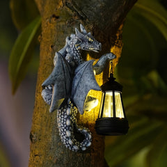 1pc Solar-Powered Resin Dragon Wall Light, Creative Garden Decorative Lamp with Plastic Shade, Semi-Flush Mount, Switch Control, Removable Photovoltaic Panel, Nickel Battery, No Accessories Included