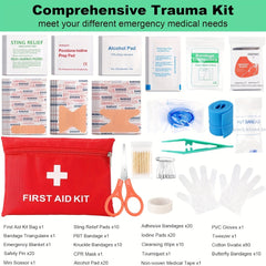 Survival Kit, First Aid Kit Survival Gear Tools Trauma Kit with Molle Pouch for Outdoor, Camping, Hunting, Hiking, Earthquake, Home, Office, Gifts for Men Dad Husband Women