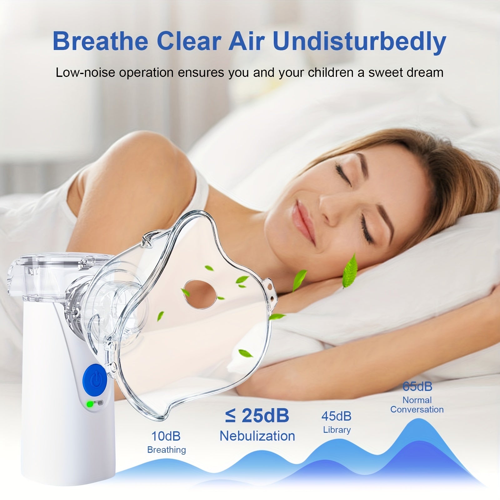 Portable Handheld Mesh Nebulizer, Medical Grade Mute Particulate Nebulizer, Suitable for Asthma, Cough, Bronchitis, Including Adult Mask & Bite Mouthpiece, Suitable for The Elderly, Adults And Children Is A Must for Travel Ho
