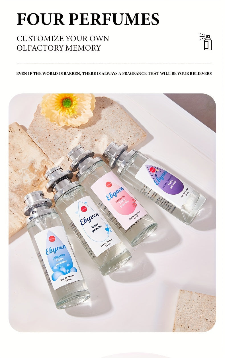 Elyuen Women's Perfume - Floral, Vanilla, Lavender, Cherry Blossom - Elegant Pink/Blue/Purple/White Bottles - Alcohol-Based Long-Lasting Fragrance (10-20% concentration) - BPA-Free - Everyday &amp; Special Occasion Women's Perfum