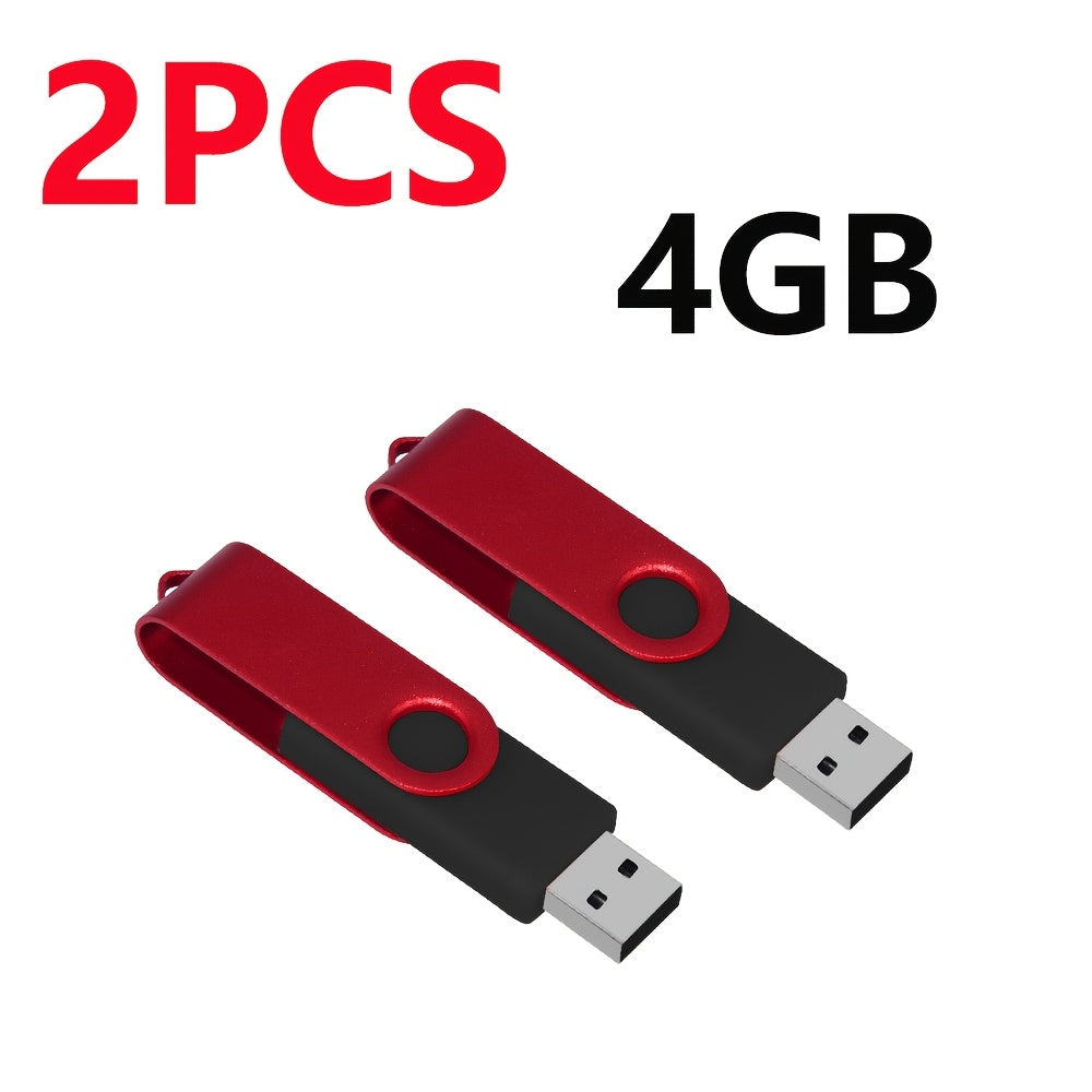 2pcs High-Speed USB 2.0 Flash Drives - Metal Pen Design, Secure Storage for PC/Laptop/Tablet/Mobile Phone, Car Audio & Game Console Compatible - Sizes: 8GB to 64MB