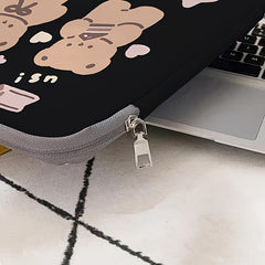 1pc Three Bears Double-sided Printed Notebook Computer Bag, Simple Briefcase, Notebook Computer Protective Bag, Laptop Tablet Commuter Briefcase, File Storage Bag