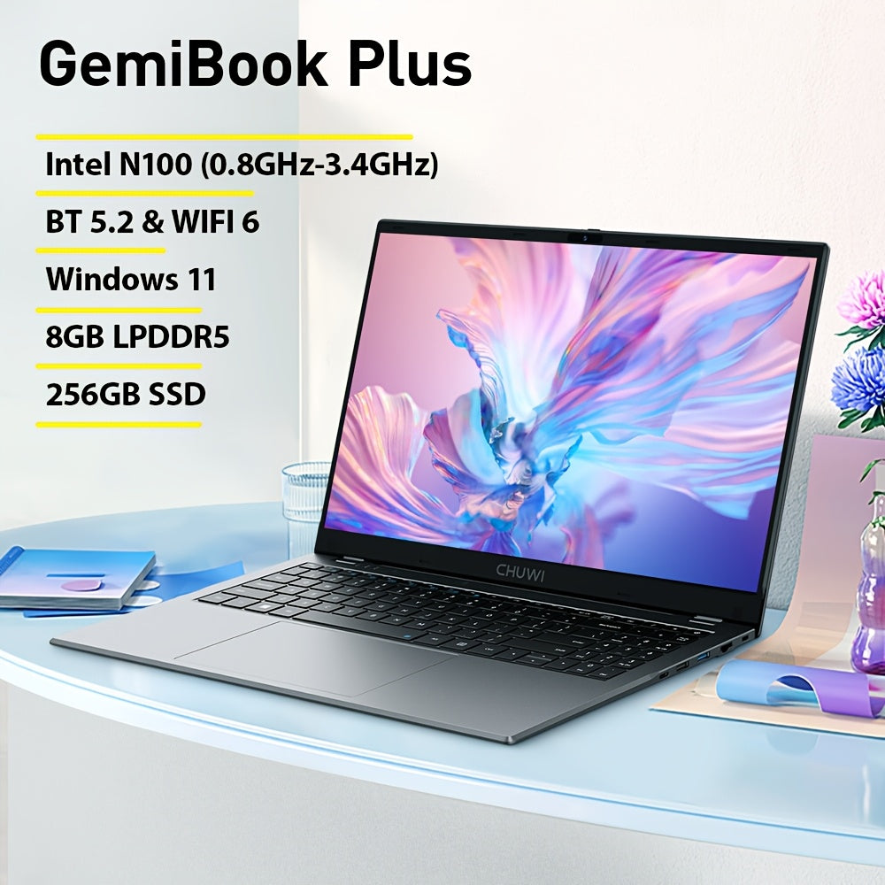 CHUWI HeroBook Plus Windows 11 Laptop, 15.6" 1920*1080 FHD IPS Display, 8GB DDR4 256GB SSD 1TB SSD Expand, Intel N4020, HD Interface, RJ45, 2.4G/5G WiFi, Webcam, USB-A, Type-C, Headphone Jack, NoteBook Computer