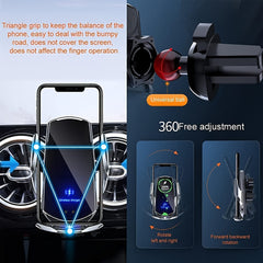 Fast Charging Smart Sensor Wireless Car Phone Charger Auto-Clamping Air Vent Phone Holder