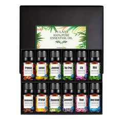 12 Bottles Aromatherapy Essential Oil Set - Relaxing Fragrance Collection for Diffuser & Humidifier, 100% Pure Liquid Essential Oils, Home Gift Set (Various Scented Oils)