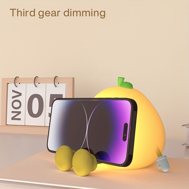 New pomelo Silicone Night Light, Colorful Color Change, Can Be Used as a Phone Holder, Unique and Warm Home Gift, Valentine's Day, Birthday Gift