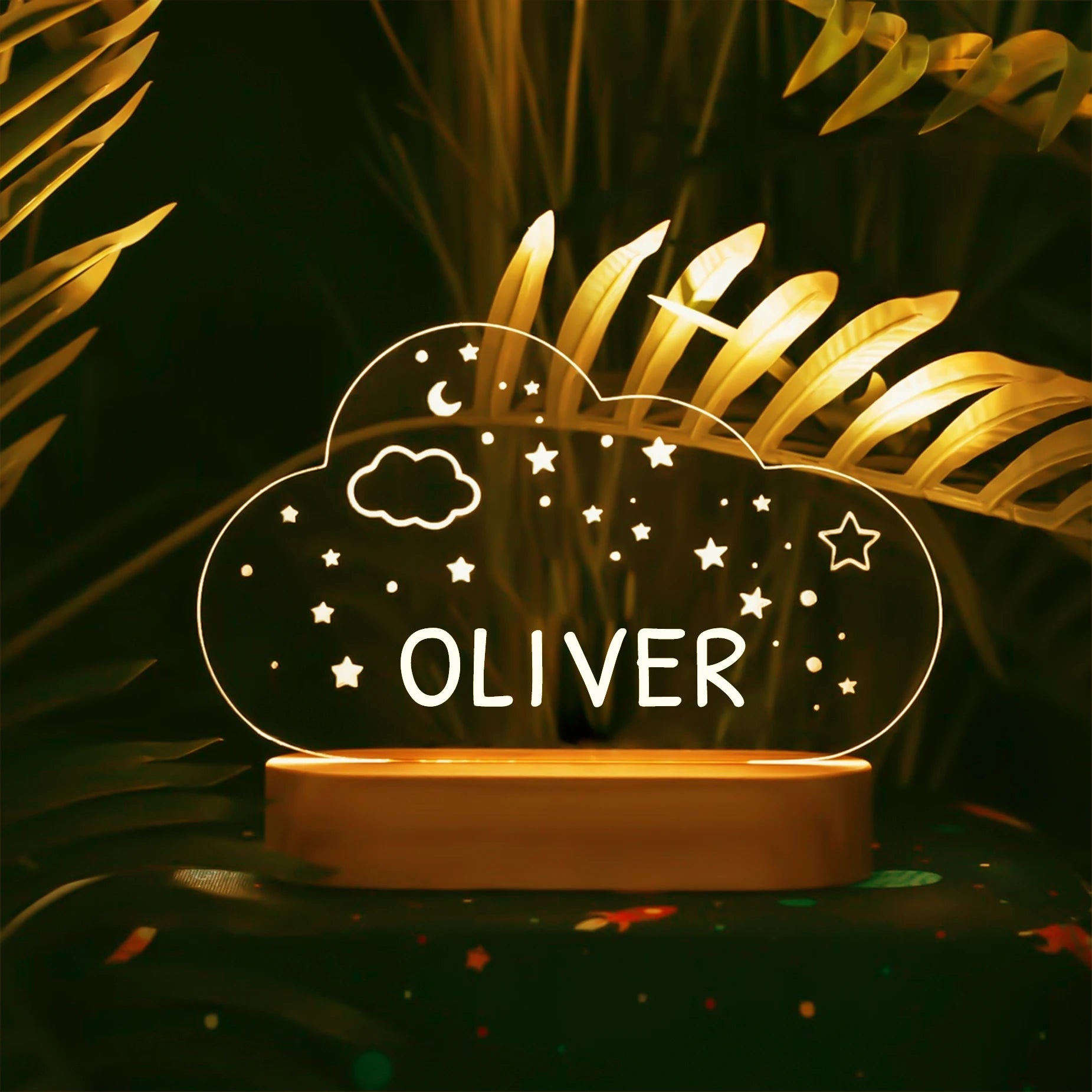 Bébé enfants USB veilleuse personnalisé enfants nom lampe personnalisé pépinière nouveau-né chambre décoration de la maison anniversaire Souvenir cadeau