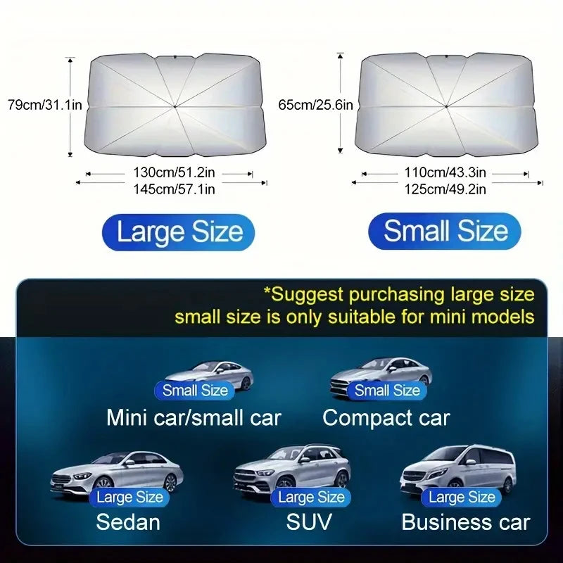 Foldable Sunshade for Car Windshield, Anti-Ultraviolet, for Car Front Window (Heat Protection)