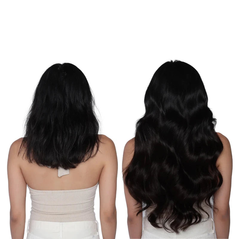 Pince à cheveux humains droite dans les Extensions de cheveux 100% non transformés pleine tête cheveux vierges brésiliens couleur noire naturelle 8 pièces avec 120G