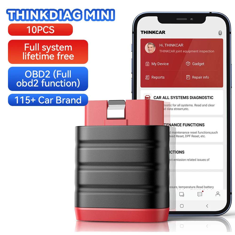 THINKCAR ThinkDiag Mini Scanner automobile OBD2, outils de Diagnostic de voiture, lecteur de Code OBD, diagnostic de tous les systèmes, mise à jour gratuite à vie