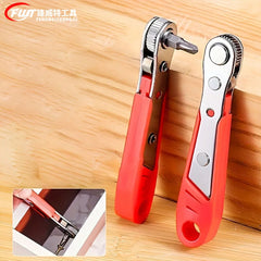 Steel screwdriver with forward/reverse ratchet, right-angle tool for tight spaces, motorcycle and car repair kit