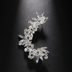 Boucles d'oreilles manchette d'oreille en cristal pour femme, bijoux piercing, esthétique, club, élégant, patients, boho, biscuits, accessoires d'oreille, fiançailles, mode, dame