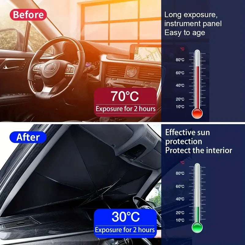 Foldable Sunshade for Car Windshield, Anti-Ultraviolet, for Car Front Window (Heat Protection)