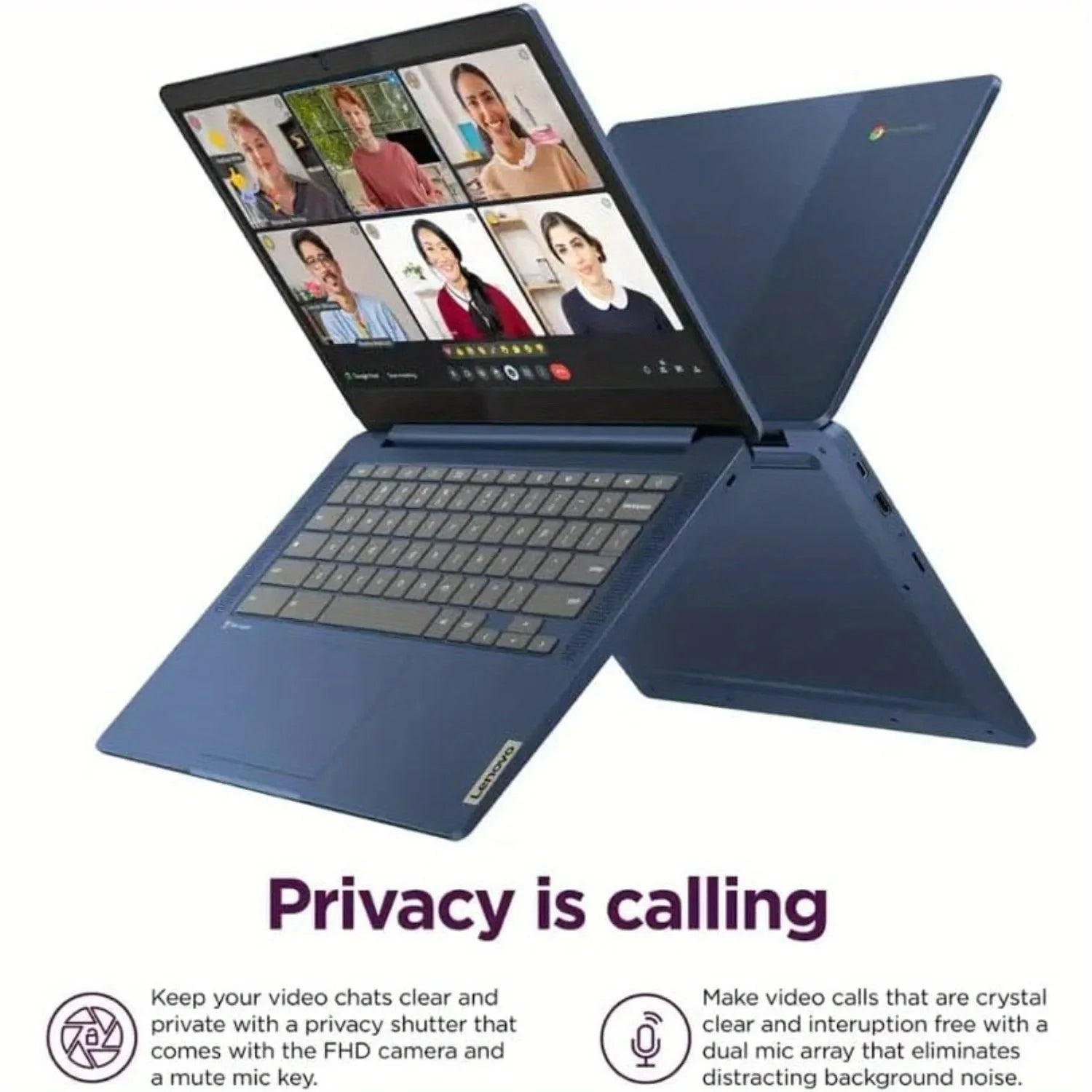 Chromebook Lenovo IdeaPad Slim 3 Full HD 14 pouces, MediaTek Kompanio 520,4 Go de RAM, stockage 320 Go (64 Go eMMC + carte SD 256 Go), système d'exploitation chromée