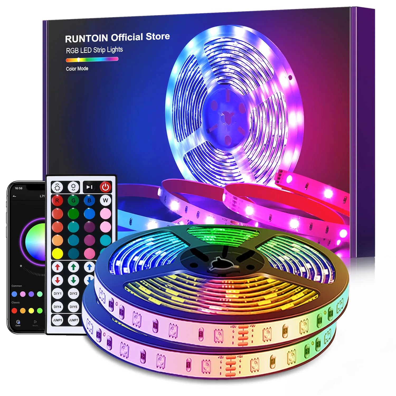 Bande lumineuse LED USB pour la décoration de la chambre, rétroéclairage TV, lampe, ruban à diode, Bluetooth, contrôle d'application, proxy document, RVB 5050, 1-40m