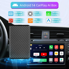 2025 New Android 14 CarPlay Ai Box 4G + 64G Wired to Wireless 3-in-1 Smart Dongle Plug and Play for YouTube Nexflit Wifi Mini Box