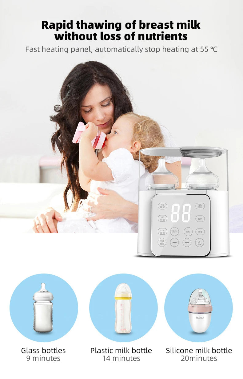 Chauffe-biberon multifonction rapide, accessoires pour bébé, chauffe-aliments, chauffe-lait, stérilisateur avec contrôle précis de la température