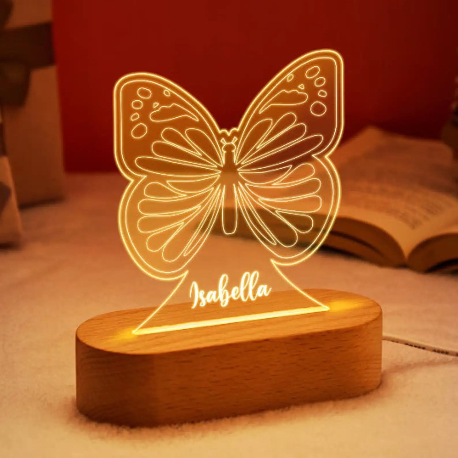 Bébé enfants USB veilleuse personnalisé enfants nom lampe personnalisé pépinière nouveau-né chambre décoration de la maison anniversaire Souvenir cadeau