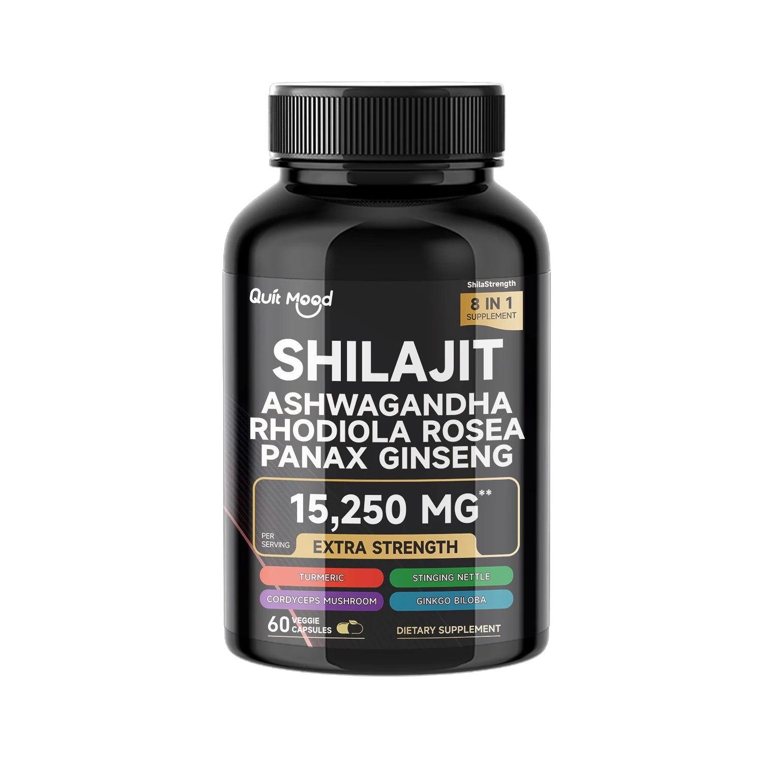 Mousse de mer et shilajit Bundle 120 gélules, avec seamos, huile de pépins noirs, Ashwagandha, gingembre, racine de bardane, curcuma, Pepp noir